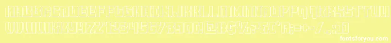 Czcionka Thundertrooperout – białe czcionki na żółtym tle