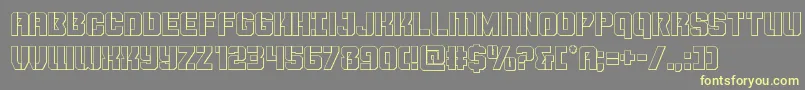 Шрифт Thundertrooperout – жёлтые шрифты на сером фоне