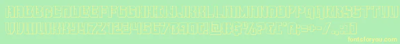 Thundertrooperout Font – Yellow Fonts on Green Background