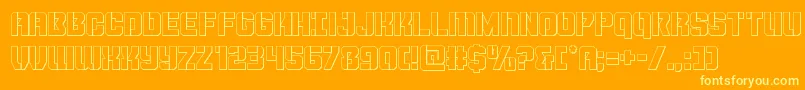 Шрифт Thundertrooperout – жёлтые шрифты на оранжевом фоне