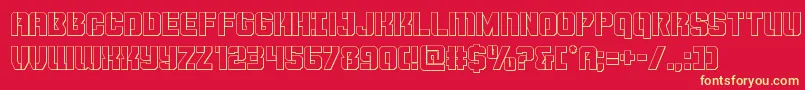 Thundertrooperout Font – Yellow Fonts on Red Background