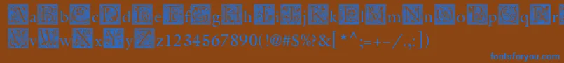 MedievalInitialOne Font – Blue Fonts on Brown Background