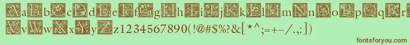 More about MedievalInitialOne Font MedievalInitialOne Font – Brown Fonts on Green Background