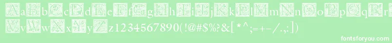 MedievalInitialOne Font – White Fonts on Green Background
