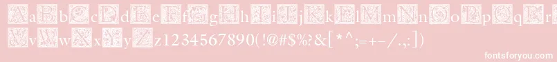 MedievalInitialOne Font – White Fonts on Pink Background