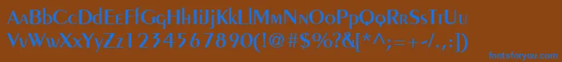 PeignotLtDemi Font – Blue Fonts on Brown Background