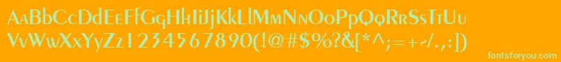PeignotLtDemi Font – Green Fonts on Orange Background
