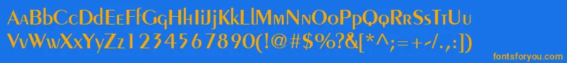 PeignotLtDemi Font – Orange Fonts on Blue Background