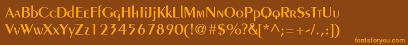 PeignotLtDemi Font – Orange Fonts on Brown Background
