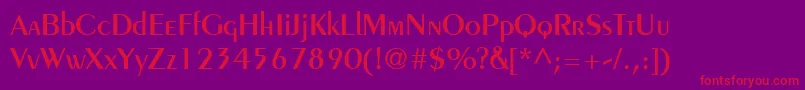 PeignotLtDemi Font – Red Fonts on Purple Background