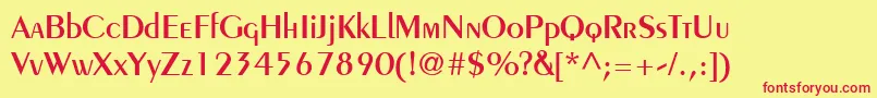 PeignotLtDemi Font – Red Fonts on Yellow Background