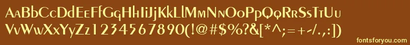 PeignotLtDemi Font – Yellow Fonts on Brown Background
