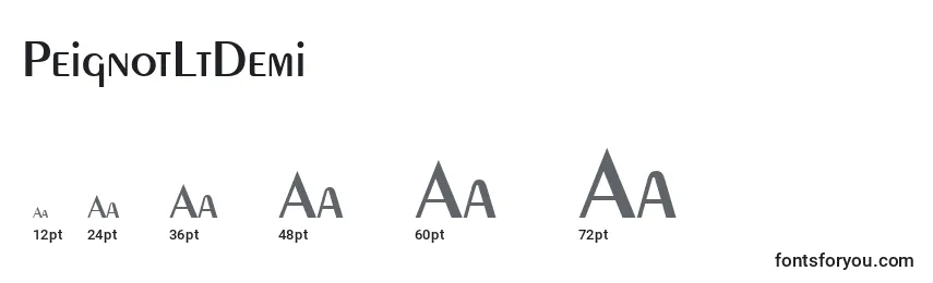 PeignotLtDemi Font Sizes