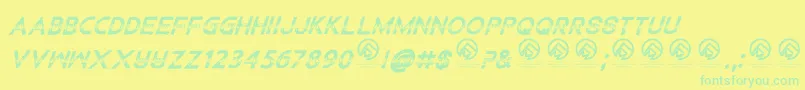 ChildrenamonglionsItalic-Schriftart – Grüne Schriften auf gelbem Hintergrund