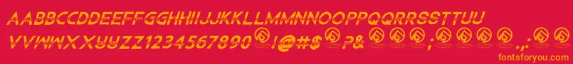 ChildrenamonglionsItalic Font – Orange Fonts on Red Background