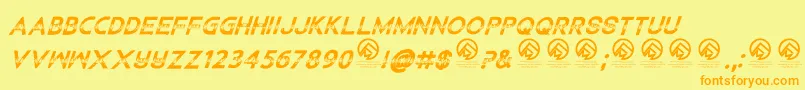 Police ChildrenamonglionsItalic – polices orange sur fond jaune