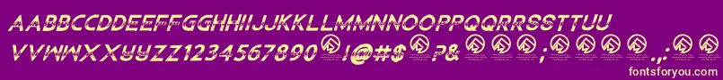 ChildrenamonglionsItalic Font – Yellow Fonts on Purple Background