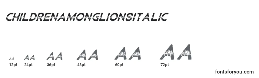 Размеры шрифта ChildrenamonglionsItalic