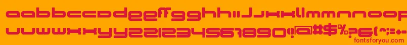 CosmicGirl-Schriftart – Rote Schriften auf orangefarbenem Hintergrund