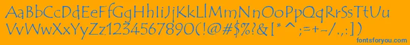 TempusSansItcTt Font – Blue Fonts on Orange Background