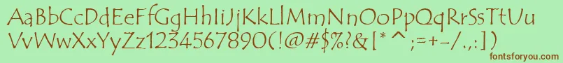 TempusSansItcTt Font – Brown Fonts on Green Background