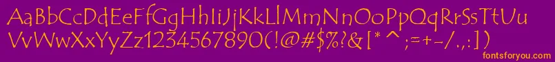 TempusSansItcTt Font – Orange Fonts on Purple Background