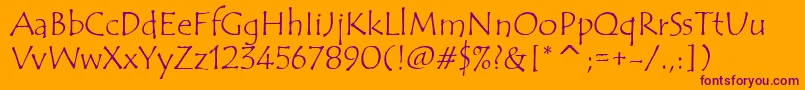 TempusSansItcTt Font – Purple Fonts on Orange Background