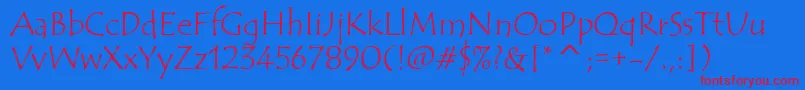TempusSansItcTt Font – Red Fonts on Blue Background