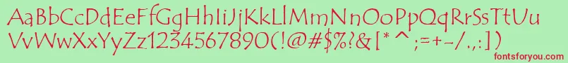 TempusSansItcTt Font – Red Fonts on Green Background