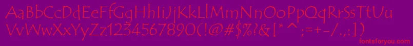 TempusSansItcTt Font – Red Fonts on Purple Background