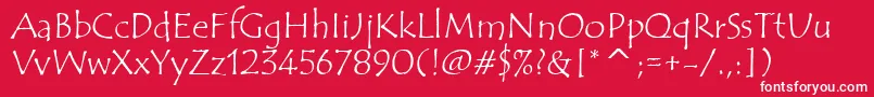 TempusSansItcTt Font – White Fonts on Red Background