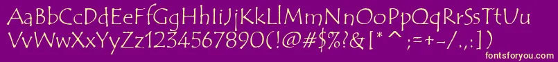 TempusSansItcTt Font – Yellow Fonts on Purple Background