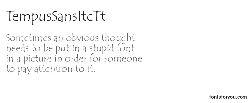 Review of the TempusSansItcTt Font