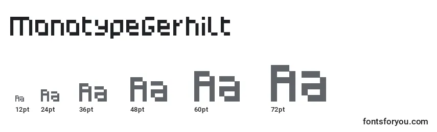 Размеры шрифта MonotypeGerhilt