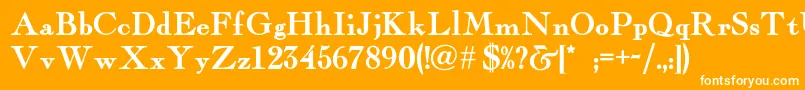 フォントFairfaxstationnf – オレンジの背景に白い文字