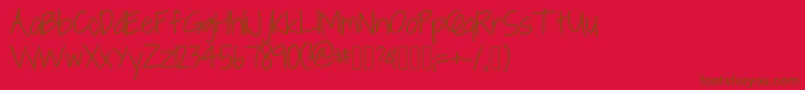 RedVelvet Font – Brown Fonts on Red Background