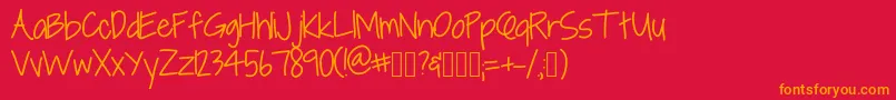 Шрифт RedVelvet – оранжевые шрифты на красном фоне