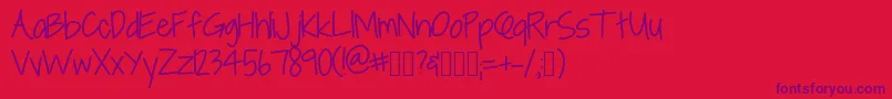 RedVelvet Font – Purple Fonts on Red Background