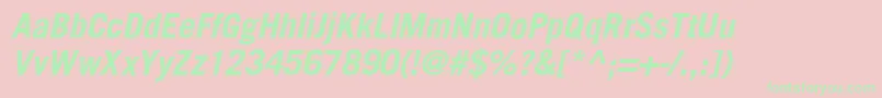 TransfergothicBolditalic Font – Green Fonts on Pink Background