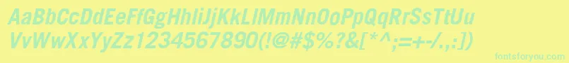 Saiba mais sobre a fonte TransfergothicBolditalic Fonte TransfergothicBolditalic – fontes verdes em um fundo amarelo
