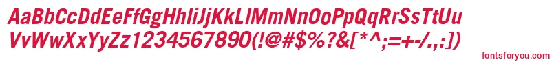 TransfergothicBolditalic Font – Red Fonts on White Background