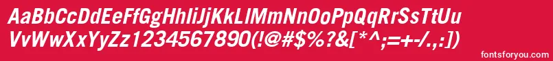 TransfergothicBolditalic Font – White Fonts on Red Background