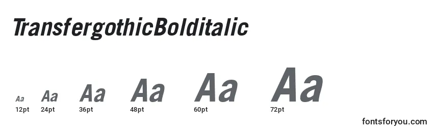 TransfergothicBolditalic Font Sizes