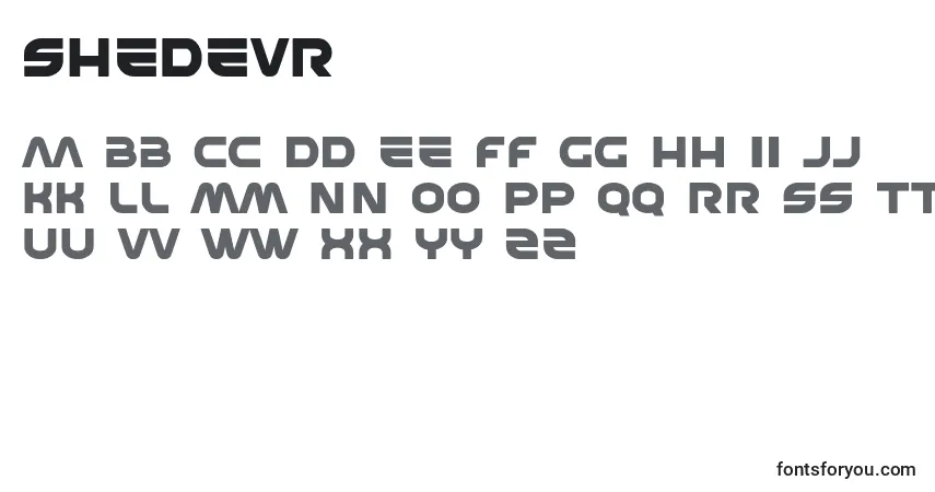 Shedevr-fontti – aakkoset, numerot, erikoismerkit