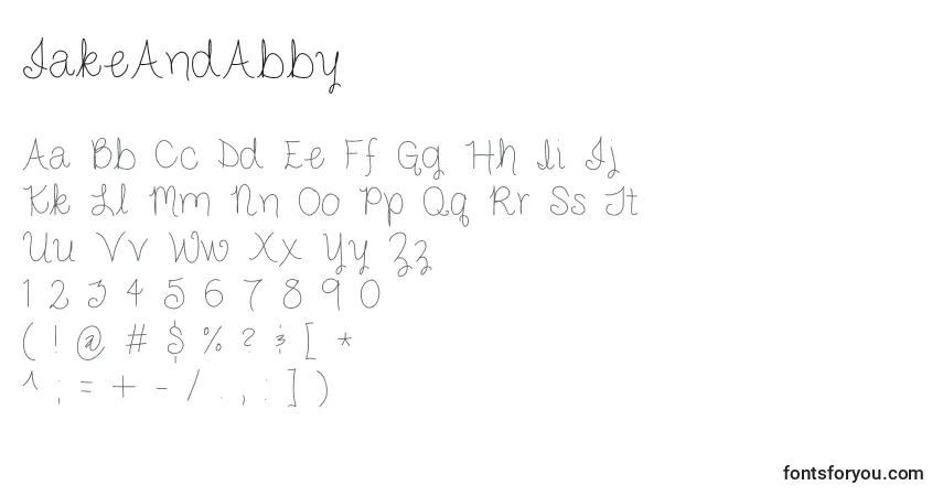 Шрифт JakeAndAbby – алфавит, цифры, специальные символы