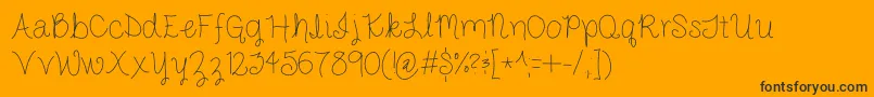 JakeAndAbby-Schriftart – Schwarze Schriften auf orangefarbenem Hintergrund