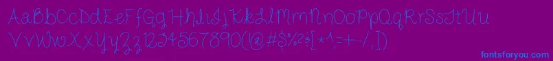 JakeAndAbby-Schriftart – Blaue Schriften auf violettem Hintergrund