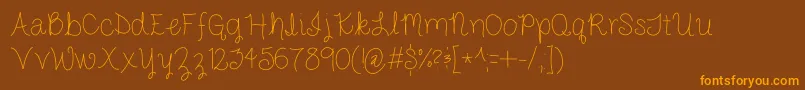 JakeAndAbby Font – Orange Fonts on Brown Background