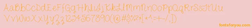 JakeAndAbby Font – Orange Fonts on Pink Background