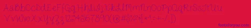 JakeAndAbby Font – Purple Fonts on Red Background